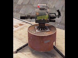 New mini gun in the turret works well! #rust