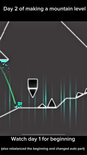 Day 2 of making a mountain themed level in geometry dash