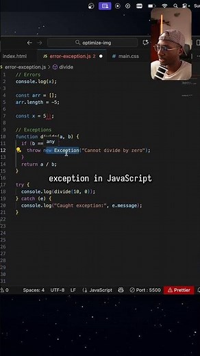 Stop Confusing Errors and Exceptions! #javascript #programming #softwaredeveloper #webdeveloper