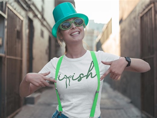 St Patricks Day Shirt, Irish Script Font T-shirt With Bow, Festive Irish Shamrock Tee - Etsy