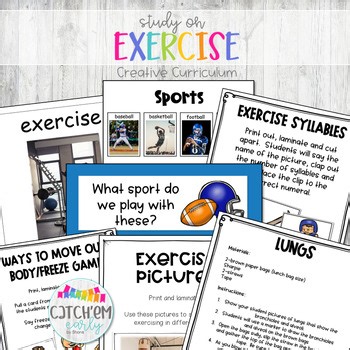 Exercise Study Supplements Creative Curriculum Preschool w/ Math-ELA Activities