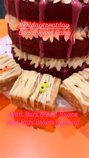 29 reactions · 3 comments | Halloween special Dead Velvet Cake with bats blood sauce (raspberry curd), rats brains topping (raspberries) and scream cheese frosting. #homebaking #homemade #independentcafe #independentcoffeeshop #ossettcafe #fridaytreatday | Wired Whippet Coffee | Facebook
