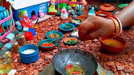 Miniature Rice Cooking Tiny Dal Miniature Shrimp Fish  Vegetable Fry  Minotis Kitchen