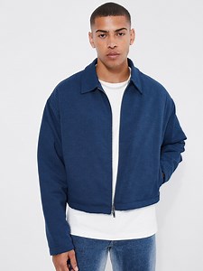 Buy BoohooMAN Boxy Boucle Harrington Jacket -  - Apparel for Men