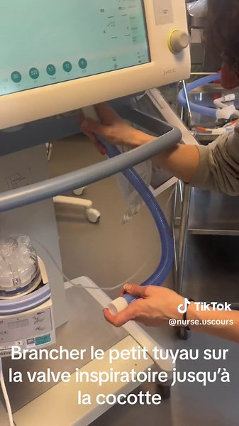 Mise en place d’un optiflow sur respirateur EVITA #nurse #nursesoftiktok #care #soignant #optiflow #soignants