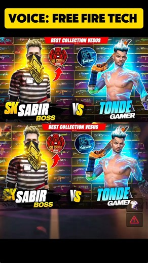 Sk Sabir Boss Vs Tonde Gamer Collection Versus 😱 #freefire #tondegamer #voice @Youtuber_Fact8