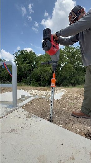 Easiest Way to Drive Strut in the Ground 🔨#electrician