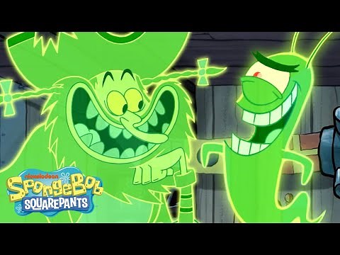 Plankton Becomes a Ghost?! 👻 | Full Scene | SpongeBob