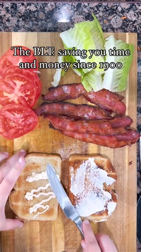 Next time you need a cheap, easy, filling meal… think BLT! The bacon, lettuce, tomato sandwich originated in the United States in the early 1900’s and has graced the pages of cookbooks from greats like, James Beard and Isabel Gordon Curtis. You can add cheese, a fried egg, avocado and sauces of your choice to elevate this classic! | Melissa Tate TX