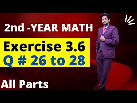 12th class math || 2nd year math exercise 3.6 question 26 to 28