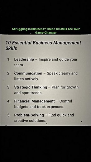 10 Essential Business Management Skills for Entrepreneurs #BusinessSkills#EntrepreneurMindset