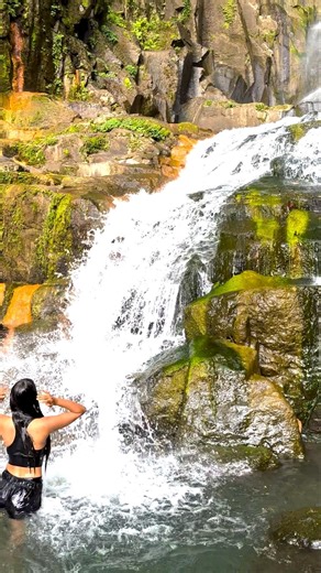 🌴 Jungle vibes and fresh water hits different. #caribbean #waterfall
