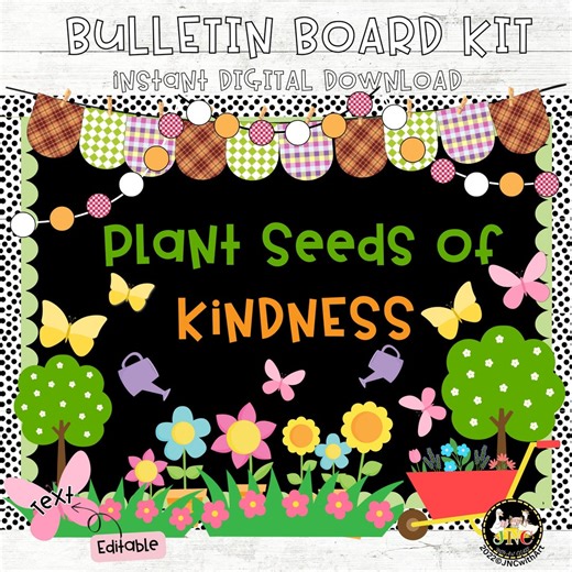 Plant Seeds of Kindness Spring Garden Bulletin Board Kit Editable Classroom Decor - Etsy