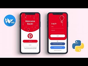 How To Create Pinterest Login Page With Welcome Screen Using KivyMD | Pinterest | Login Page