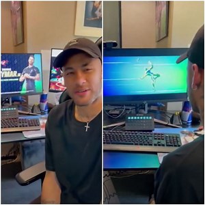 Neymar Jr reacts to his own skin in Fortnite Season 6