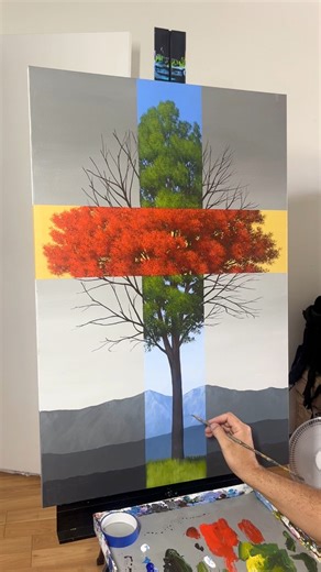 What We Cross In Life - new acrylic timeline tree painting. #painting #timeline #abstract #surrealart #timgagnon | Tim Gagnon