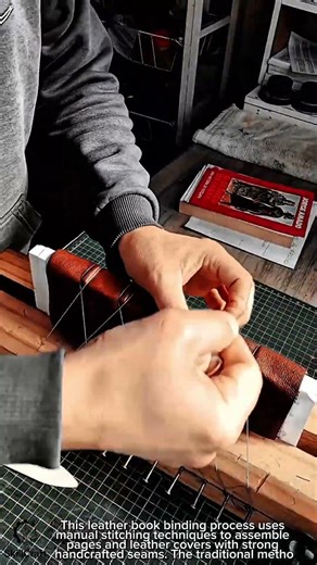 Leather Book Binding Work Tool Using Manual Stitching Technique #worktool