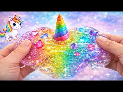 Rainbow Unicorn Slime 🦄✨ Satisfying Slime Video