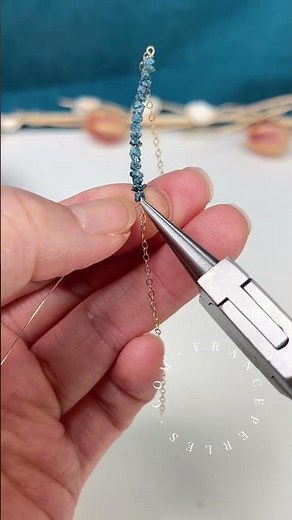DIY blue diamond bracelet 💙 Minimal elegant design #bracelet #handmadejewelry