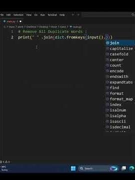 Remove all duplicate word's #shorts #python