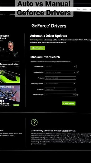 Auto or Manual Install Geforce Drivers?