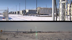 This gated compound full of shipping containers in central Alberta is actually a bitcoin mine: www.cbc.ca/1.4543319 | CBC Calgary