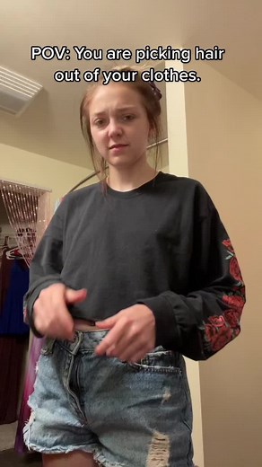 Its a love token💗💗#foryourpage #foryou #dancer #IntuitTouchdownDance #AEHolidayCard #longhair #shedding