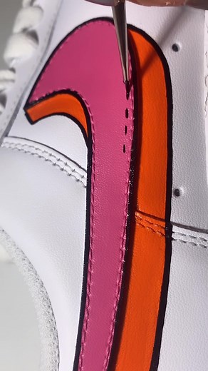 How to make a 3D Swoosh 🧡💕 #byjordana #customshoes #nike #paint #art...