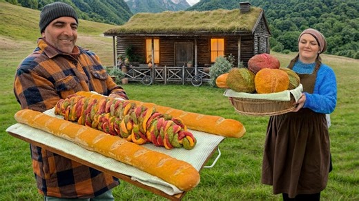 25K views · 1K reactions | Homemade Rainbow Bread Using Natural Ingredients.....Ep End #outdoorcooking #recipe #cooking #grill #villagecooking | Bestmen.building | Facebook