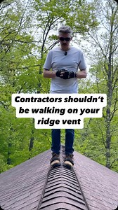 Roofing Contractors Should Avoid Walking on Ridge Vents During Inspections Homeowners be cautious if you see roofers walking on the ridge vent during an inspection, as this practice can potentially compromise the integrity of the roof. Contractors walking on your ridge vent during roof inspections can cause damage to the shingles and vent. I’m demonstrating on a roof set for replacement how the weight and movement of walking on the vent flexes and bends the materials, which can lead to issues li