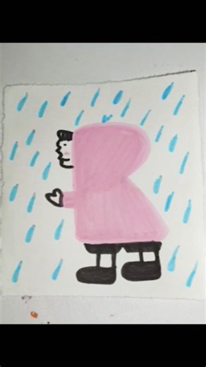 Rainy Day Letter Art 🌧️💖 #shorts