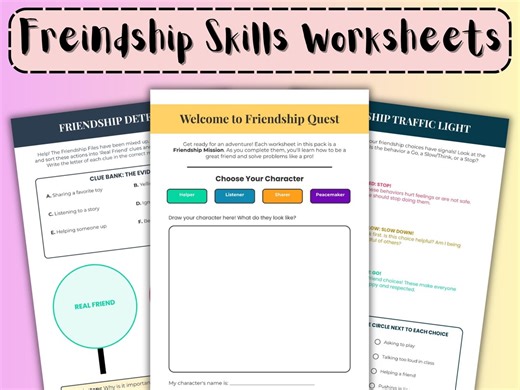 Friendship Skills Worksheet | Social Skills, Emotional Learning & Communication Activities | Printable PDF - Etsy