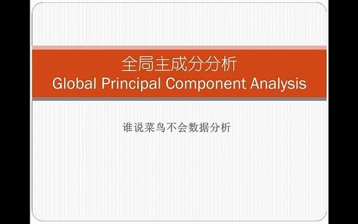 【SPSS】全局主成分分析GPCA详解