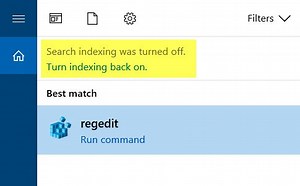 Search Indexing was turned off in Windows 11