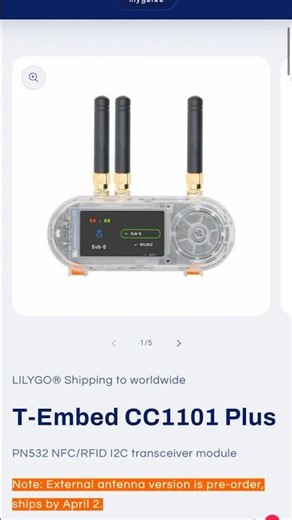 The T-Embed CC1101 Plus External is now available! #cybersecurity #new #hackingtool #shorts