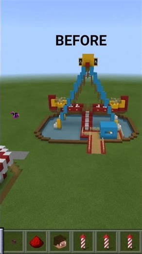 Before and after of my Pirate Ship theme park minecraft #shorts #minecraft #roblox #sodapop #golden