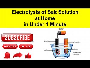 Electrolysis of Salt Solution at Home in Under 1 minute to produce Hydrogen and Chlorine