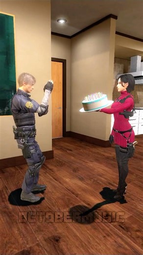 Ada pranks Leon with birthday cake