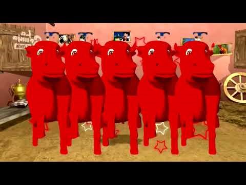 La vaca lola Canciones de la granja y Zenon.Cinco hermosas vacas en color. Video parodia.
