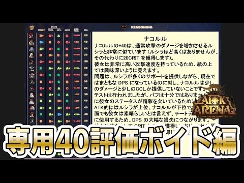 【AFKアリーナ】海外勢作専用装備40ガイドの各キャラ性能評価欄を翻訳解説～！【ボイド編】