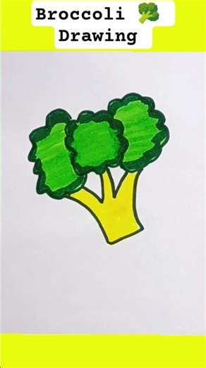Broccoli Drawing 🥦 | Easy Vegetable Drawing for Kids | Step by Step #shorts #shortsfeed #broccoli