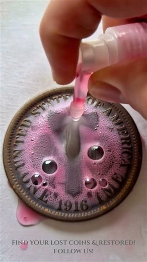 One Dime 1916 #numismatics #chicagocoin #beforeandafter #silver #coins #satisfying #americanhistory