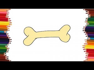 Como dibujar un hueso de perro | Cómo dibujar Animales para niños