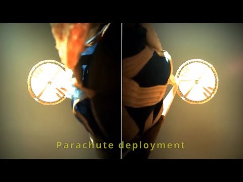 Zhurong landing on Mars (On-board camera view)