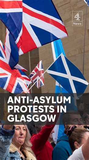 Hundreds of anti-asylum protestors clashed with members of a counter protest in Glasgow this afternoon, a week after similar protests disrupted central London. Scotland has been celebrated for having a multi-cultural spirit. But tensions have been rising over the last few weeks and campaigns featuring the Saltire flag have sparked new debates over attitudes to immigration. #Glasgow #Scotland #Protest #Immigration #Channel4News | Channel 4 News