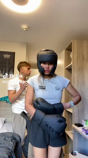 Boxing Training Session in Bedroom Setting