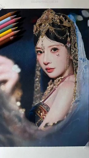 👑 Regal Radiance — Drawn by Ayang A portrait so vivid, it feels like a memory — Ayang blends the softness of pencil with the richness of tradition. Every jewel, every strand of embroidery, every gleam in her eyes is rendered with unmatched precision, celebrating grace, detail, and cultural flair 👩‍🎨 Artist: Ayang (Douyin) 💫 Vibe: Majestic, dreamy, high-detail realism, feminine mystique Where art meets royalty. Where pencil becomes poetry. #AyangArt #ColoredPencilMasters #HyperRealism #ColorP