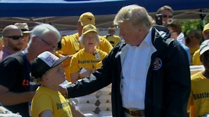 Boy asks Trump for hug