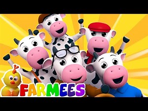 Five Fat Cows Jumping on the Bed | We Are Going to The Zoo | Nursery Rhymes & Baby Songs - Farmees