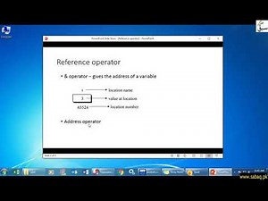 Reference operator, Computer Science Lecture | Sabaq.pk